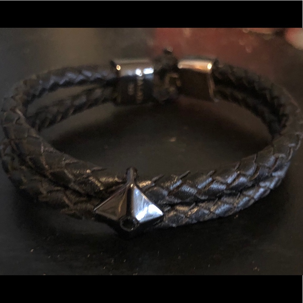 Nialaya Black Leather Bracelet